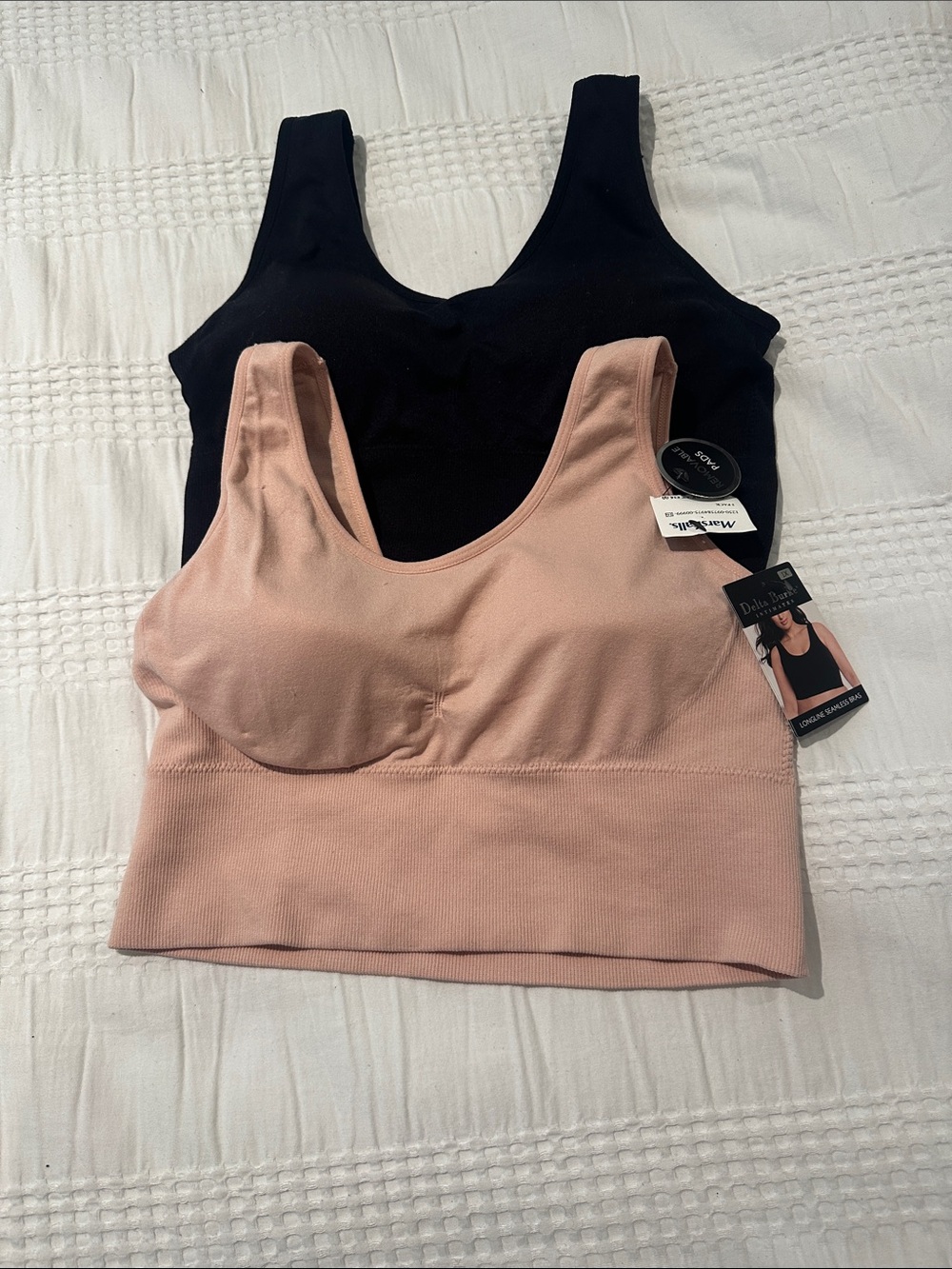 Delta Burke Black and Blush Seamless Comfort Bras (2-Bras)